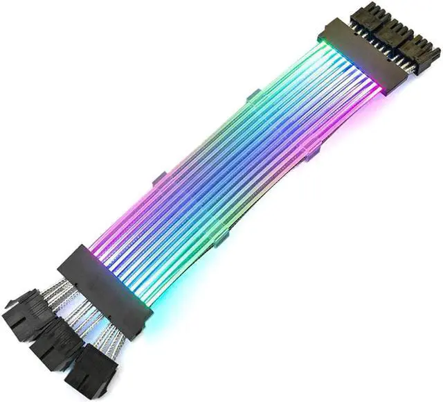 Alt view image 4 of 7 - EN-Labs ARGB 3x 8-Pin GPU Power Cable,PCIe 8 Pins 5V/3Pin Addressable RGB Power Extension Cables - ARGB Sync GPU Three 8Pin Internal Power Extension Cords -10.43 Inches