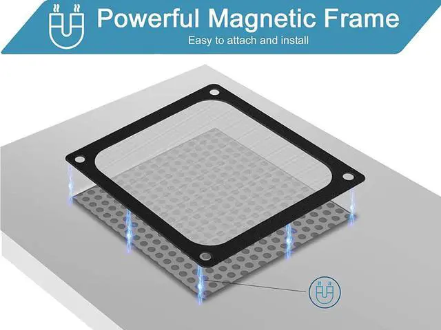 Alt view image 7 of 7 - Enlabs MGFLITER14CM 140 mm Magnetic Frame Black Nylon Mesh Dust Filter PC Cooler Fan Filter with Magnet , Dustproof Computer Case Cover