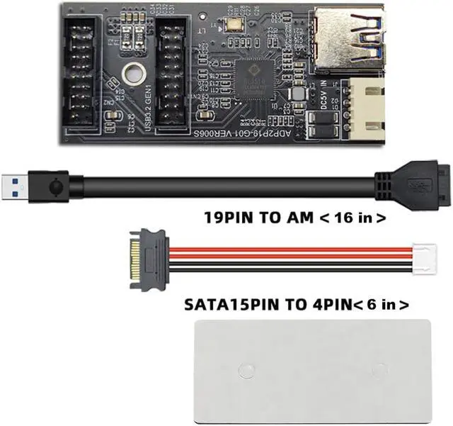 Alt view image 4 of 7 - Internal USB 3.0 Hub, Motherboard USB 19/20P to Dual Male Headers Extension Hub Splitter Adapter,Convert MB USB 3.2 Gen1 Male to 2 Ports - 1.3FT USB 19-pin Internal Cable