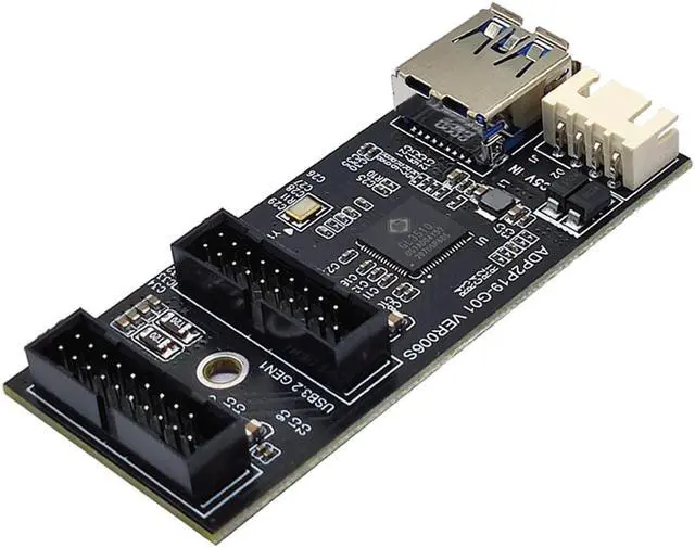 Alt view image 3 of 7 - Internal USB 3.0 Hub, Motherboard USB 19/20P to Dual Male Headers Extension Hub Splitter Adapter,Convert MB USB 3.2 Gen1 Male to 2 Ports - 1.3FT USB 19-pin Internal Cable