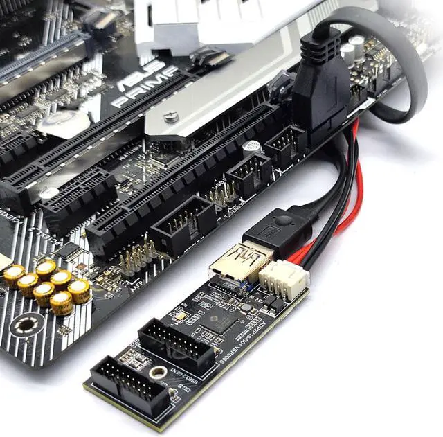Alt view image 5 of 7 - Internal USB 3.0 Hub, Motherboard USB 19/20P to Dual Male Headers Extension Hub Splitter Adapter,Convert MB USB 3.2 Gen1 Male to 2 Ports - 1.3FT USB 19-pin Internal Cable