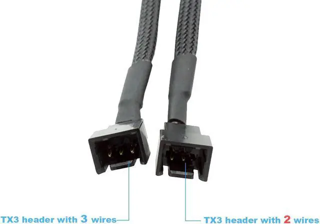 Alt view image 3 of 5 - 3 Pin Case Fan Splitter Power Cable 1 to 2 Motherboard CPU Cooler 3pin Splitter Adpater - Sleeved Braided Adapter Converter Cord - 10 inches
