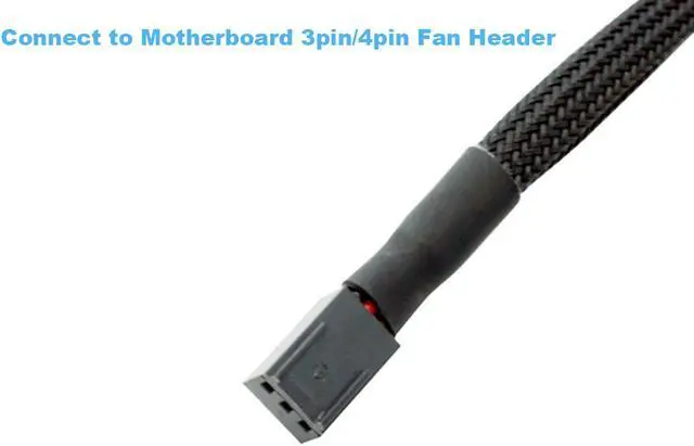 Alt view image 5 of 5 - 3 Pin Case Fan Splitter Power Cable 1 to 2 Motherboard CPU Cooler 3pin Splitter Adpater - Sleeved Braided Adapter Converter Cord - 10 inches