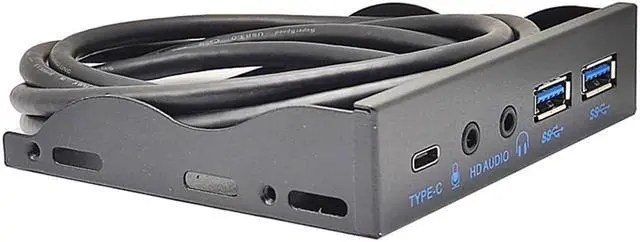 Alt view image 4 of 5 - 3.5 Inch USB Front Panel Hub of 10Gbps USB-C USB 3.2 Gen 2 ,2x USB 3.0 Ports and HD Audio Mic of Multi USB Slots , Motherboard USB 20-Pin & USB 3.2 Key-A Headers Required, Fits 3.5" PC Computer Case