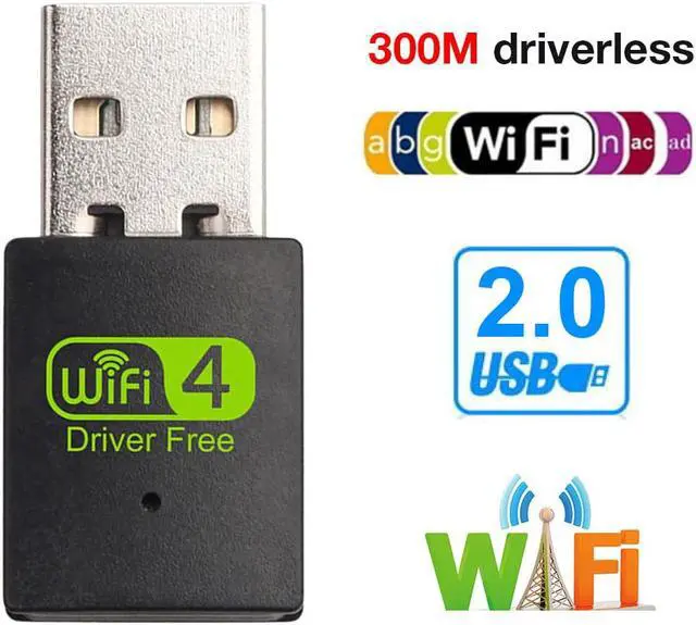 Alt view image 4 of 6 - USB WiFi Adapter 300Mbps,Driverless USB 2.0 2.4GHz Wireless Dongle,11N WiFi USB Network Receiver For Desktop Computer,Compatible with Windows XP / 7/8.x /10/11, Mac OS