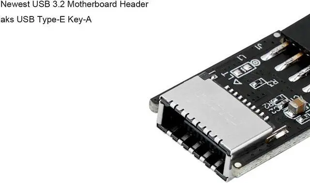 Alt view image 5 of 7 - Motherboard USB 2.0 9pin Header to USB 3.2 20Pin Type E Key-A Female Adapter Extension for USB-C Front Panel