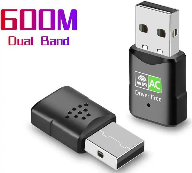Alt view image 2 of 5 - USB WiFi Adapter, AC 600Mbps Dual Band 2.4/5Ghz Wireless USB WiFi Network Adapter 802.11ac Wireless for Laptop/Desktop/PC, Compatible with Windows XP / 7/8.x /10/11, Mac OS