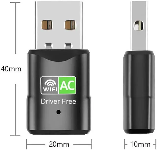Alt view image 3 of 5 - USB WiFi Adapter, AC 600Mbps Dual Band 2.4/5Ghz Wireless USB WiFi Network Adapter 802.11ac Wireless for Laptop/Desktop/PC, Compatible with Windows XP / 7/8.x /10/11, Mac OS