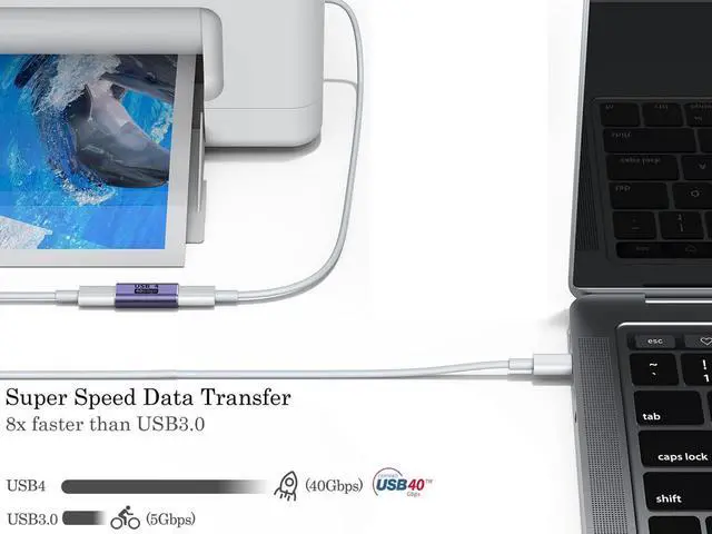 Alt view image 4 of 6 - USB 4.0 Type-C Coupler (2 Pack), USB C 40Gbps Female to Female Adapter Extender Compatible with Thunderbolt 4/3 Support 40Gb/s Data Transfer, PD 100W Power Delivery and 8K@60Hz Video Pass Through
