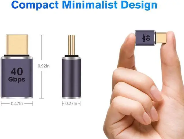 Alt view image 5 of 5 - USB 4.0 Type-C Male to Female Adapter (2 Pack), USB C 40Gbps Extender Connector Compatible with Thunderbolt 4/3 Support 40Gb/s Data Transfer, PD 100W Power Delivery and 8K@60Hz Video Pass Through