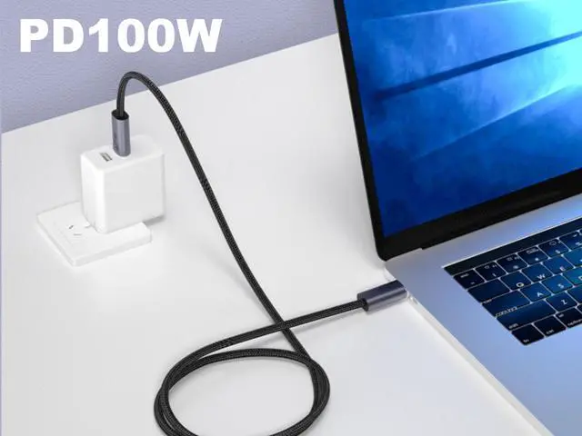 Alt view image 4 of 5 - USB C to USB C 3.2 20Gbps Cable, USB C 3.2 Gen 2×2 Cable for 8K@60Hz Video , PD 100W Fast Charging Compatible with MacBook Air Pro Yoga 27 Dell LG 4K 2K Type C Display Monitor - 3.3FT