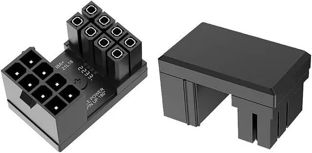 Alt view image 3 of 7 - PCIe 8 Pin 180 Degree Power Adapter,U Turn Angled GPU VGA 8Pin Connector Male to Female Internal Power Board Adapter for Desktop PC Graphics Video Card - Standard Type,3 Pack