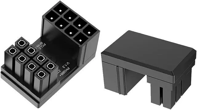 Alt view image 3 of 7 - PCIe 8 Pin 180 Degree Power Adapter,U Turn Angled GPU VGA 8Pin Connector Male to Female Internal Power Board Adapter for Desktop PC Graphics Video Card - Reverse Type,3 Pack