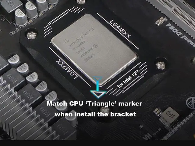 Alt view image 6 of 7 - CPU Contact Frame Anti-Bending Buckle for Intel 12th/13th Generation Socket LGA 1700 , LGA 1800 Aluminum Corrector Bracket ,Black