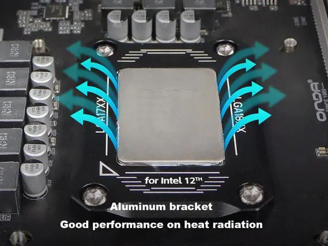 Alt view image 7 of 7 - CPU Contact Frame Anti-Bending Buckle for Intel 12th/13th Generation Socket LGA 1700 , LGA 1800 Aluminum Corrector Bracket ,Black