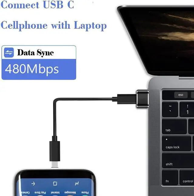 Alt view image 3 of 5 - USB 2.0  Male to USB Type C Female OTG Adapter Converter Type-C Cable Adapter For  Samsung Galaxy s8 s9 USB-C Data Charger - 2 Pack