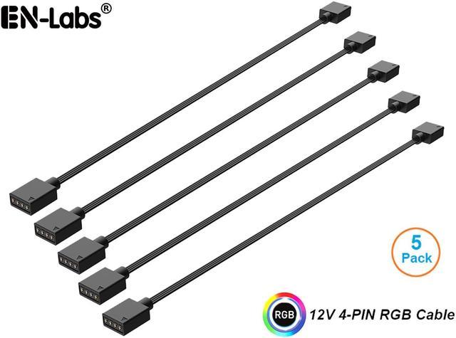 EnLabs 12V 4pin RGB Female to Female Flat Cable,4 Pin Extension Connector  Cord Wire for PC RGB Fan Cooler & LED Light Strips-1.64FT - 5 Pack