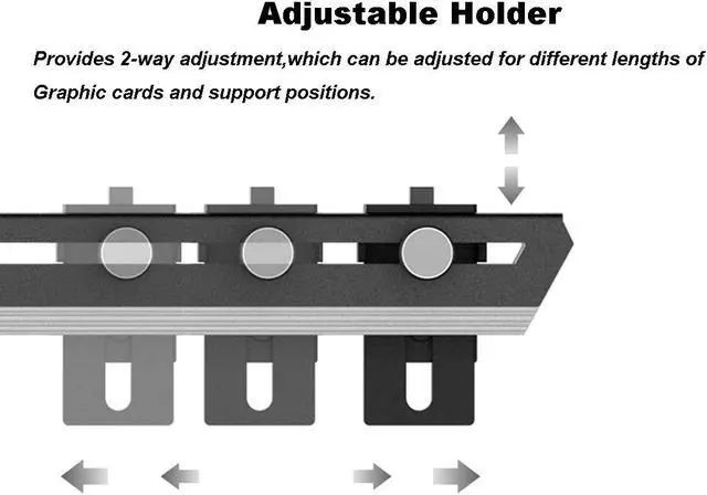 Alt view image 5 of 7 - GPU Holder 5V 3PIN Addressable RGB Graphics Card GPU Brace Support Video Card Sag Holster Bracket, Built-in ARGB Strip, Length and Height Adjustable, Mounting by 3 PCI Slot