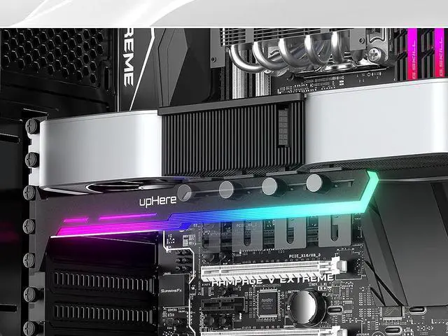 Alt view image 7 of 7 - GPU Holder 5V 3PIN Addressable RGB Graphics Card GPU Brace Support Video Card Sag Holster Bracket, Built-in ARGB Strip, Length and Height Adjustable, Mounting by 3 PCI Slot
