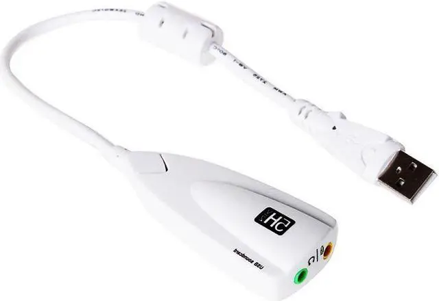 Alt view image 4 of 5 - 7.1 Surround Sound 12 Channel Sound Adapter Equalizer USB 2.0  Sound 5hv2 Channel External Sound Card Game(White)
