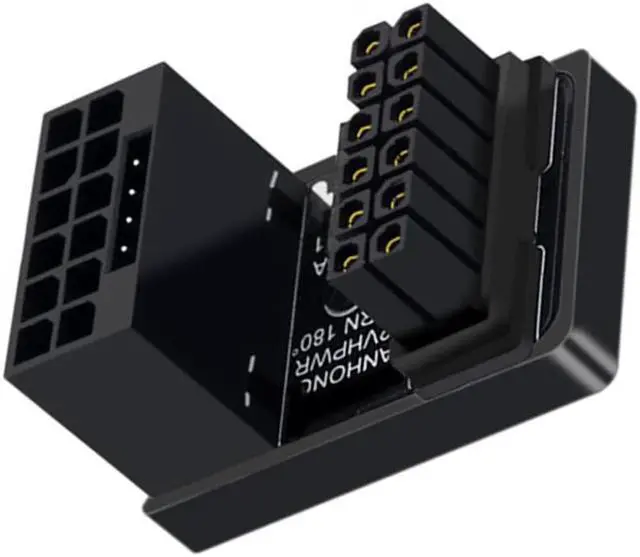 Alt view image 3 of 7 - 12VHPWR 180 Degree Angled Power Adapter,Aluminum ATX 3.0 16 Pin PCIe 5.0 GPU 600W Power Connector Power Connector Male to Female for 12+4pin RTX 3090Ti 4070Ti 4080 4090 Graphic Card GPU (Type A)