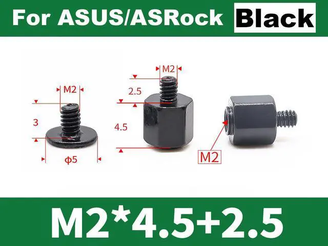 Alt view image 3 of 5 - M.2 PCIe NVMe NGFF SSD Mounting Screws Hex Nuts Standoff Kits for ASUS Gigabyte ASRock MSI Motherboards,40pcs