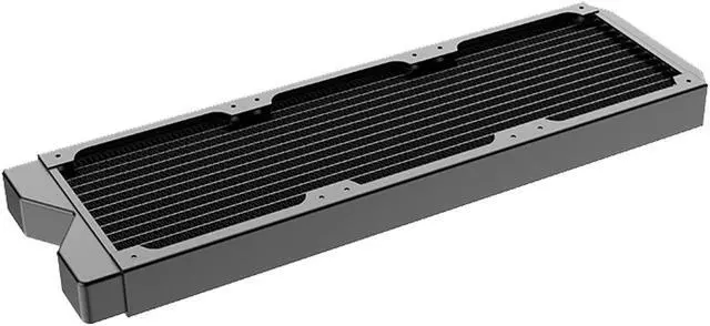 Alt view image 4 of 6 - 360mm Water Cooling Radiator, 12 Tubes Copper Water Cooler for Computer CPU Heat Sink - Liquid Heat Exchanger Dual G1/4 Thread, 1.06 inch Thickness, Black