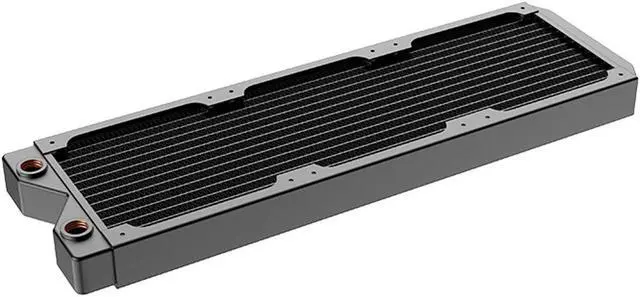 Alt view image 3 of 6 - 360mm Water Cooling Radiator, 12 Tubes Copper Water Cooler for Computer CPU Heat Sink - Liquid Heat Exchanger Dual G1/4 Thread, 1.06 inch Thickness, Black