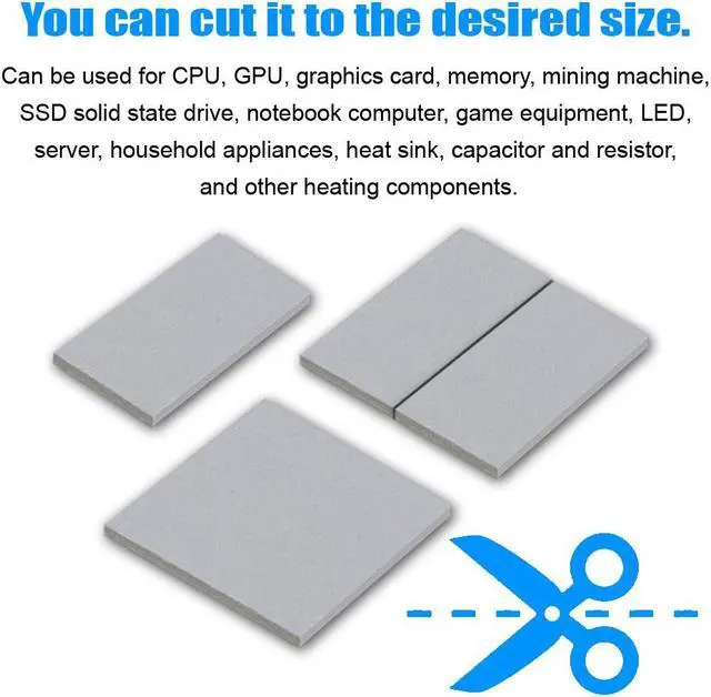 Alt view image 3 of 6 - High Performance 16.8 W/mK Thermal Pad , 85x45x1.5mm, Non Conductive Silicone Thermal Pads for Laptop Heatsink/GPU/CPU/LED Cooler