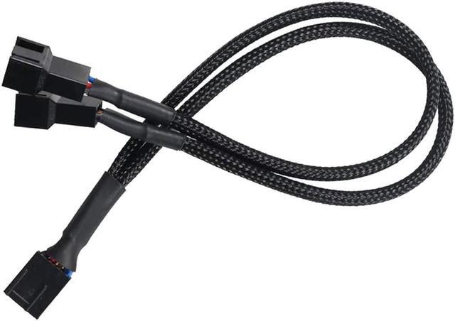 Alt view image 3 of 7 - PWM Fan Splitter Cable 1 to 2, Black Sleeved 2 Way PC Fan Extension Cable Compatible with Computer 3 Pin & 4 Pin CPU / Case Fans, 10 Inch, 2 Pack