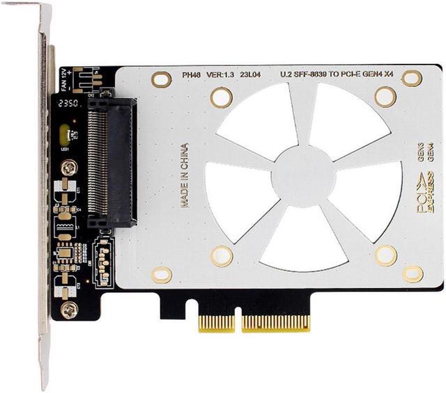 Alt view image 2 of 5 - U.2 to PCIe 4.0/3.0 X4 Adapter for 2.5" U.2 Nvme SSD, SFF-8639 PCIe Card,PCI Express 3.0 4X to SFF8639  Full Speed Expansion Card with Full-Profile Slot Cover Bracket