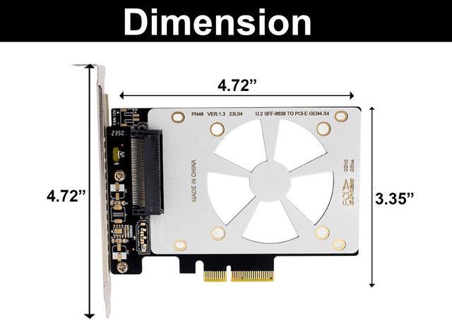 Alt view image 5 of 5 - U.2 to PCIe 4.0/3.0 X4 Adapter for 2.5" U.2 Nvme SSD, SFF-8639 PCIe Card,PCI Express 3.0 4X to SFF8639  Full Speed Expansion Card with Full-Profile Slot Cover Bracket