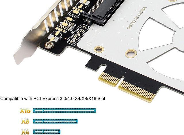 Alt view image 4 of 5 - U.2 to PCIe 4.0/3.0 X4 Adapter for 2.5" U.2 Nvme SSD, SFF-8639 PCIe Card,PCI Express 3.0 4X to SFF8639  Full Speed Expansion Card with Full-Profile Slot Cover Bracket