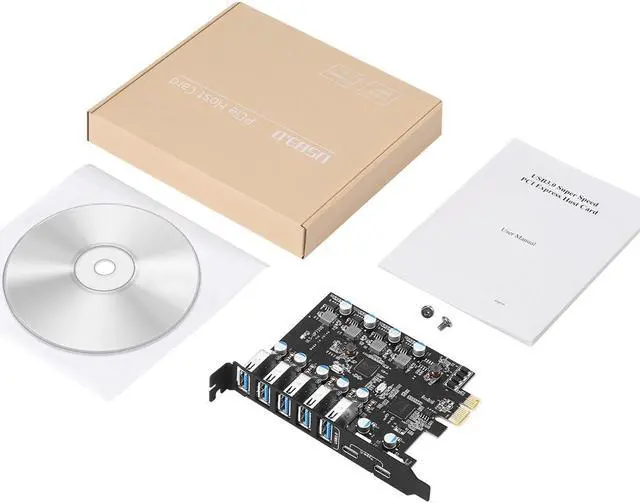 Alt view image 5 of 6 - PCI-E to USB 3.0 7-Ports(2X USB-C - 5X USB-A) Expansion Card,PCI Express x1 to USB Type-C 5Gbps Add On Card Hub Converter for Desktop w/ Full-Profile Slot Cover,Support Windows10/8,MAC OS 10.8.2 Above