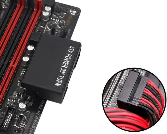 Alt view image 7 of 7 - ATX 24Pin Male to Female 90 Degree Power Adapter ATX 24 Pin L Turn Right Angled Power Adapter Board for Desktop Motherboard PC Power Supply