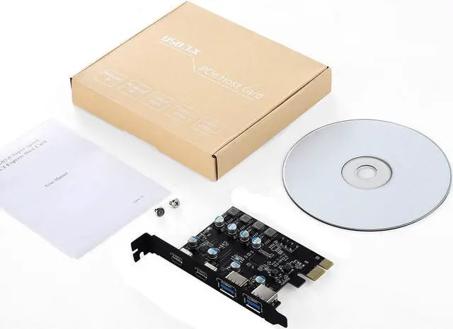 Alt view image 7 of 7 - PCIe to 4 Port USB 3.0 (2X Type-C - 2X USB-A) Expansion Card,PCI Express X1 to USB 3.2 Gen1 5Gbps Hub Add on Card,Support Windows 10/8/7/XP and MAC OS 10.8.2 Above