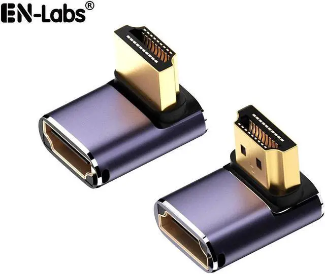 Main image of 8K HDTV 90 Degree Adapter (2 Pack), Up&Down Angle HDMI-compatible Connector, UHD 48Gbps Male to Female Extender Support 8K@60Hz 4K@120Hz for Laptop,DVD,UHD TV, Monitors,PS
