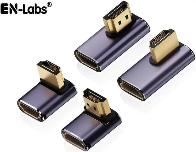 Main image of 8K HDTV 90 Degree Adapter (4 Pack), Up & Down,Left & Right Angle HDMI-compatible Connector, UHD 48Gbps Male to Female Extender Support 8K@60Hz 4K@120Hz for Laptop,DVD,UHD TV, Monitors,PS