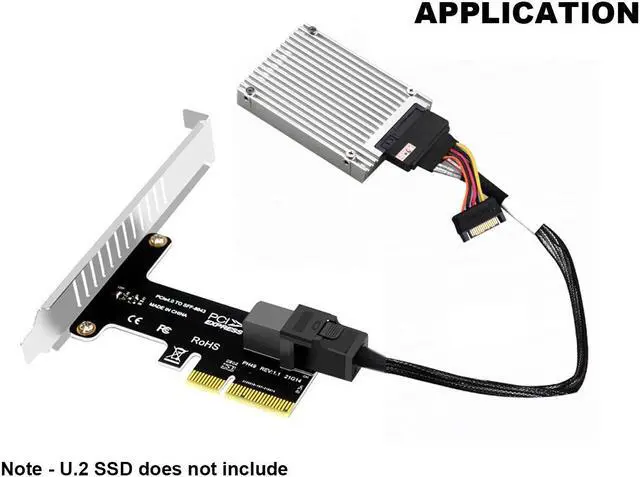 Alt view image 7 of 7 - EN-Labs PCIe X4 to U.2 NVMe SSD Adapter,PCI Express to Mini SAS SFF-8643 Expansion Card w/ SFF8643 to SFF-8639 PCIe SSD Adapter Cable for Mainboard Intel SSD 750 p3600 p3700 - 1.64FT