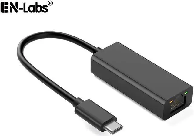 Main image of EnLabs USB-C to Network Adapter,  USB 2.0 Type-C to 10/100 Mbps Fast RJ45 Ethernet LAN Network Card (REALTEK RTL8152 chipset, Macbook, Chromebook, Windows 8.1 and More, Plug and Play)