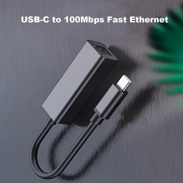 Alt view image 4 of 6 - EnLabs USB-C to Network Adapter,  USB 2.0 Type-C to 10/100 Mbps Fast RJ45 Ethernet LAN Network Card (REALTEK RTL8152 chipset, Macbook, Chromebook, Windows 8.1 and More, Plug and Play)