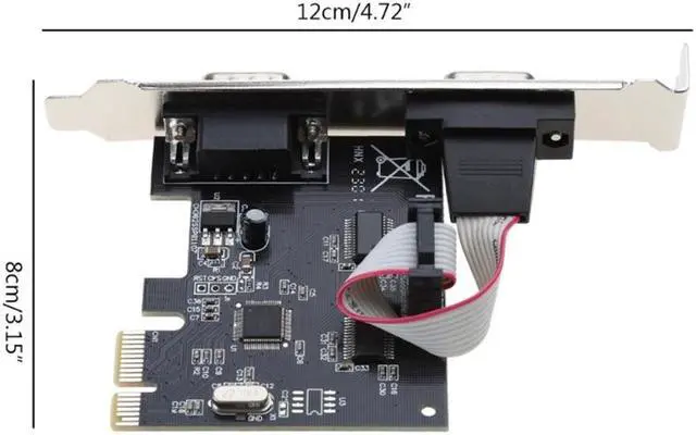 Alt view image 6 of 7 - 2 Port RS-232 RS232 DB9 Serial COM to PCI-E PCI Express Card Controller Adapter Converter w/ Full Profile Bracket,CH382L Chipset