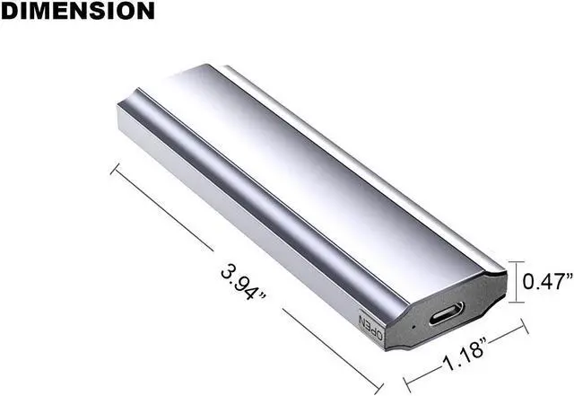 Alt view image 6 of 6 - M.2 NVME / NGFF SSD Enclosure Adapter, USB 3.2 Gen 2 (10 Gbps) to PCI-E NVME & NGFF M-Key/(B+M) Key Solid State Drive External Enclosure Support UASP Trim for NVME/SATA SSDs 2242/2260/2280