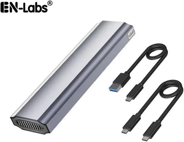 Main image of M.2 NVME / NGFF SSD Enclosure Adapter, USB 3.2 Gen 2 (10 Gbps) to PCI-E NVME & NGFF M-Key/(B+M) Key Solid State Drive External Enclosure Support UASP Trim for NVME/SATA SSDs 2242/2260/2280