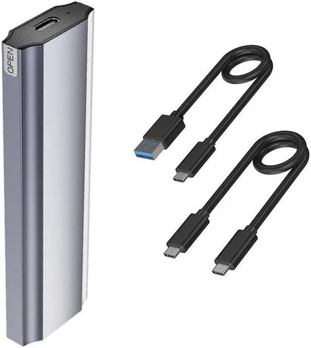 Alt view image 2 of 7 - M.2 NVME / NGFF SSD Enclosure Adapter, USB 3.2 Gen 2 (10 Gbps) to PCI-E NVME & NGFF M-Key/(B+M) Key Solid State Drive External Enclosure Support UASP Trim for NVME/SATA SSDs 2242/2260/2280
