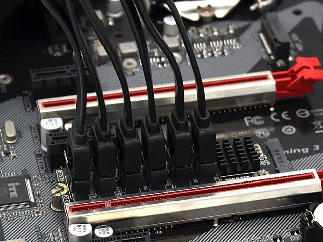 Alt view image 7 of 7 - NVME M.2 to SATA Expansion Card, 2280 M-Key M.2 to 6 Ports SATA 3.0 6Gbps SSD Adapter Hard Drive Converter,ASM1166 Chipset with Indicator, Support Port Multiplier