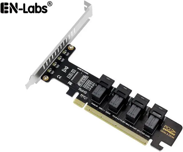Main image of Quad U.2 NVME SSD to PCIe 4.0/3.0 x16 Expansion Card,4-Drive U.2 SSD 32Gbps Card with LED Indicator,PCIe x16 to SFF-8643 for SFF-8639 U.2 HDD with Full Profule and Low Profile PCI Brackets
