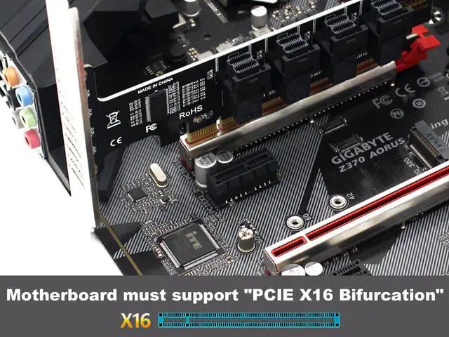 Alt view image 7 of 7 - Quad U.2 NVME SSD to PCIe 4.0/3.0 x16 Expansion Card,4-Drive U.2 SSD 32Gbps Card with LED Indicator,PCIe x16 to SFF-8643 for SFF-8639 U.2 HDD with Full Profule and Low Profile PCI Brackets