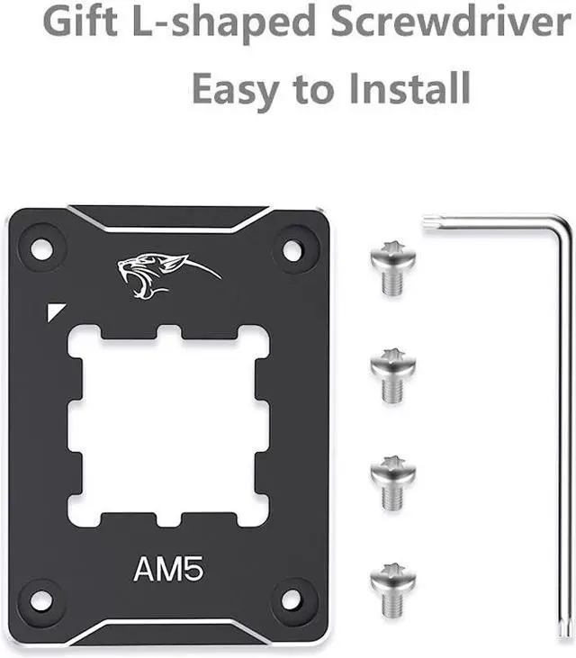Alt view image 7 of 7 - CPU Contact Frame Anti-Bending Buckle for AMD AM5 Aluminum Corrector Bracket Holder,AM5 Full-fit Fixed Non-Marking Mounter Fixing Frame, CPU Cooler Standard for X670 B650,Black