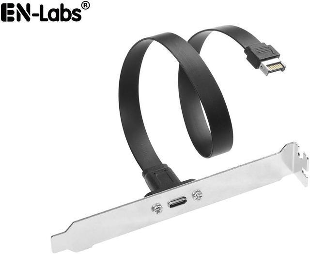 Main image of 20Gbps USB 3.2 Gen 2x2 USB-C Adapter Flat Cable, Internal USB 3.2 20-Pin Type-E A Key Motherboard Header to Type-C Female Extension Cable with Full-Profile PCIe Bracket Cover,1.64FT